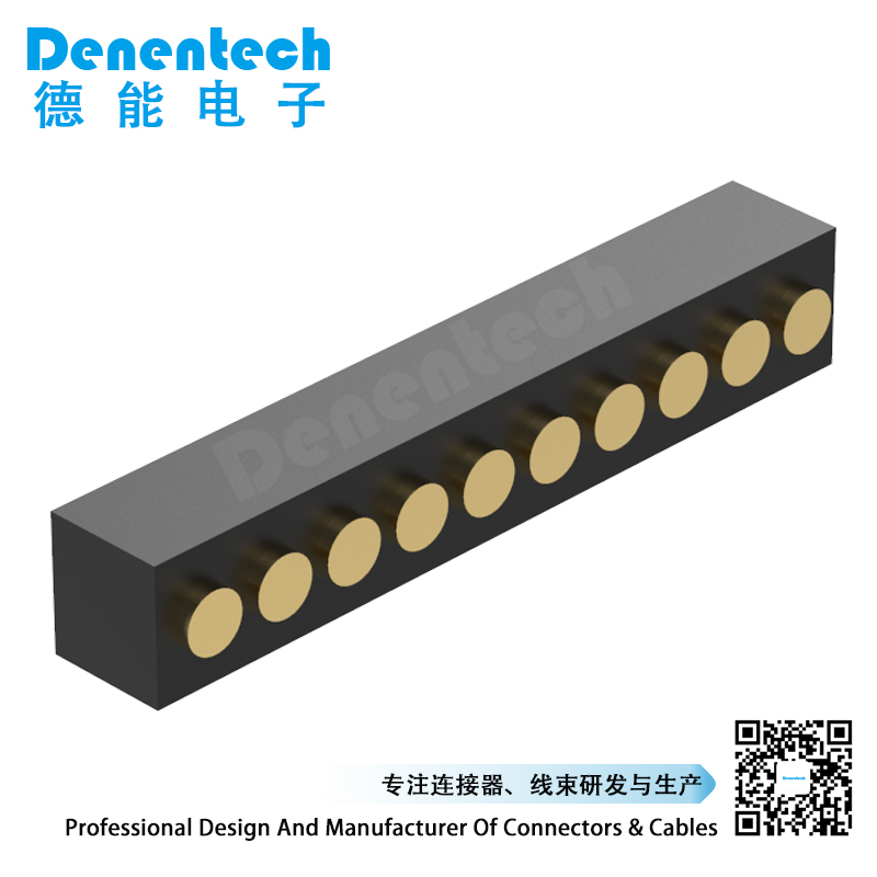 Denentech focusing on quality1.27MM pogo pin H2.0MM dual row female straught SMT switch pogo pin